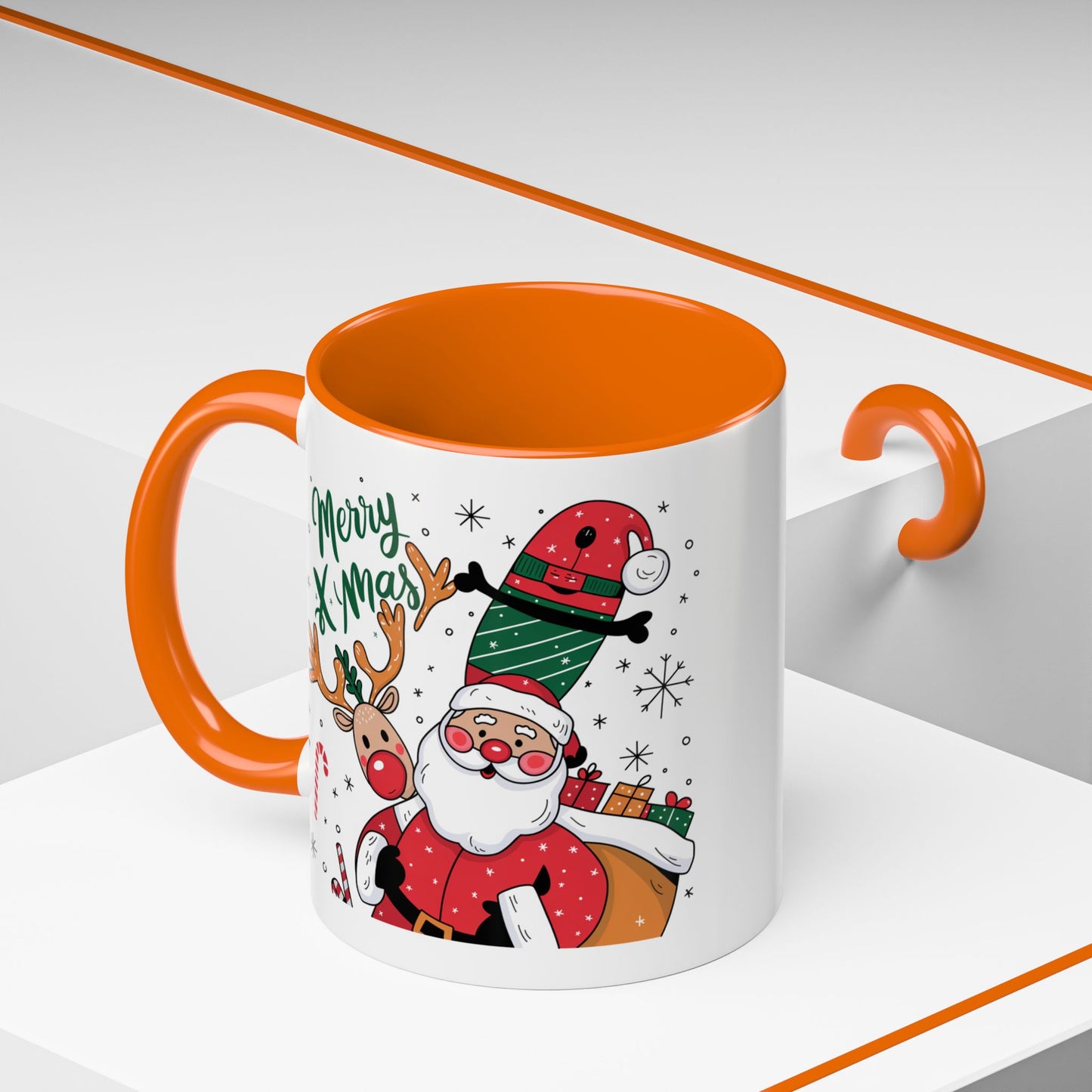 Christmas Mug - Merry Xmas Santa Reindeer
