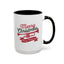 Christmas Mug - Red & Green Text Trumpet