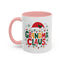 Christmas Mug - Grandma Claus Green Yellow & Red Text Hat Lights Stars