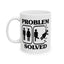 Humor Mug - Problem Solved - Boy Kicks Girl