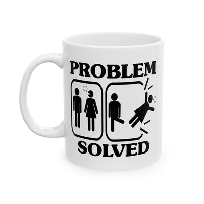 Humor Mug - Problem Solved - Boy Kicks Girl