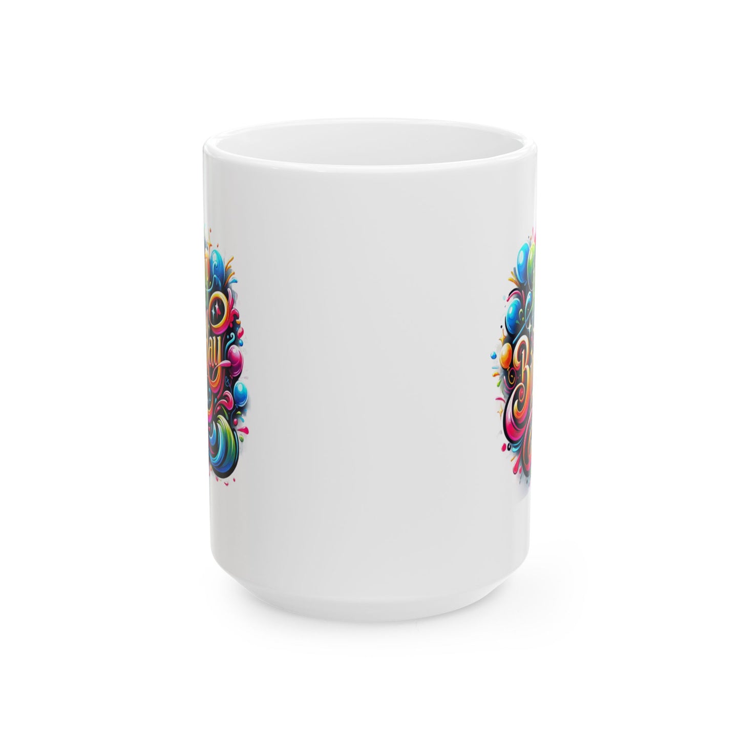 Birthday Mug - Happy Birthday Swish