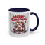 Christmas Mug - Merry Christmas Red Text Puppy Green & Red Top