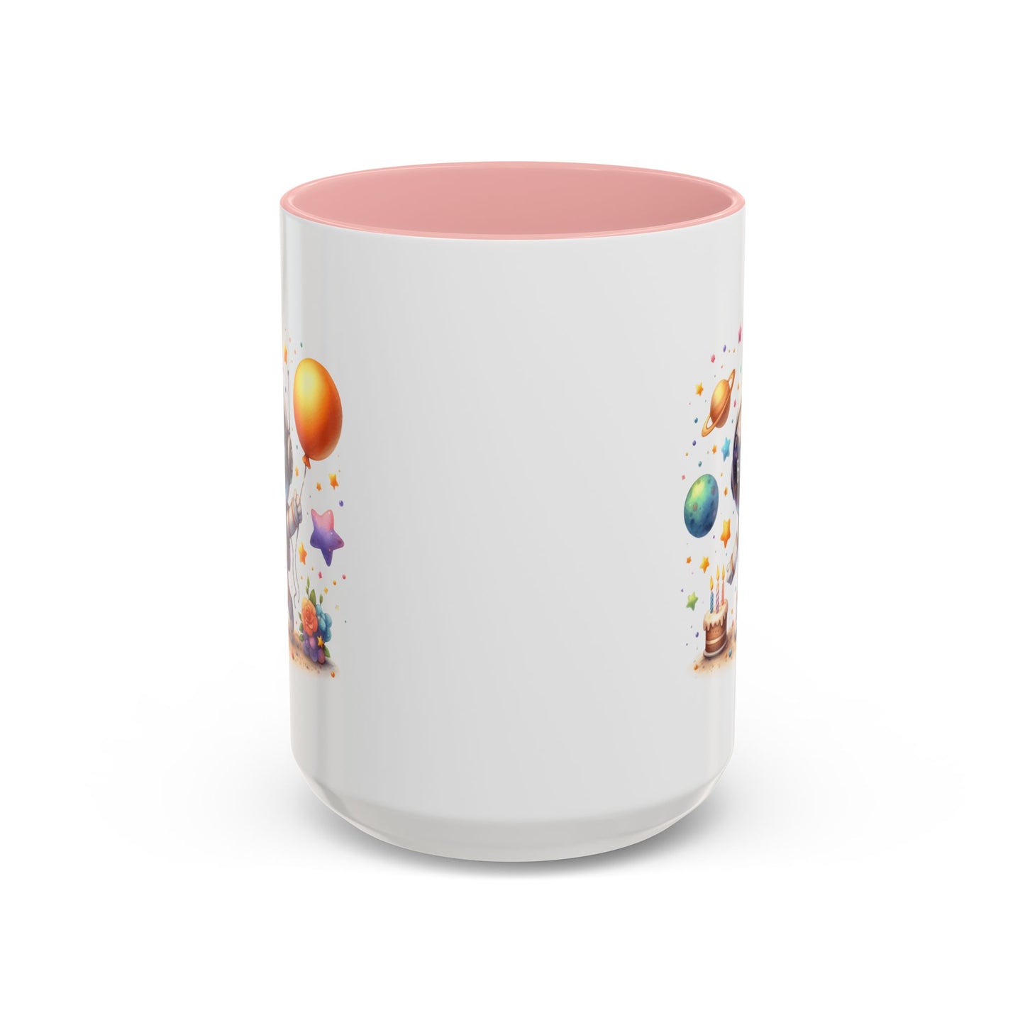 Birthday Mug - Happy Birthday Astronaut, Cake & Balloon