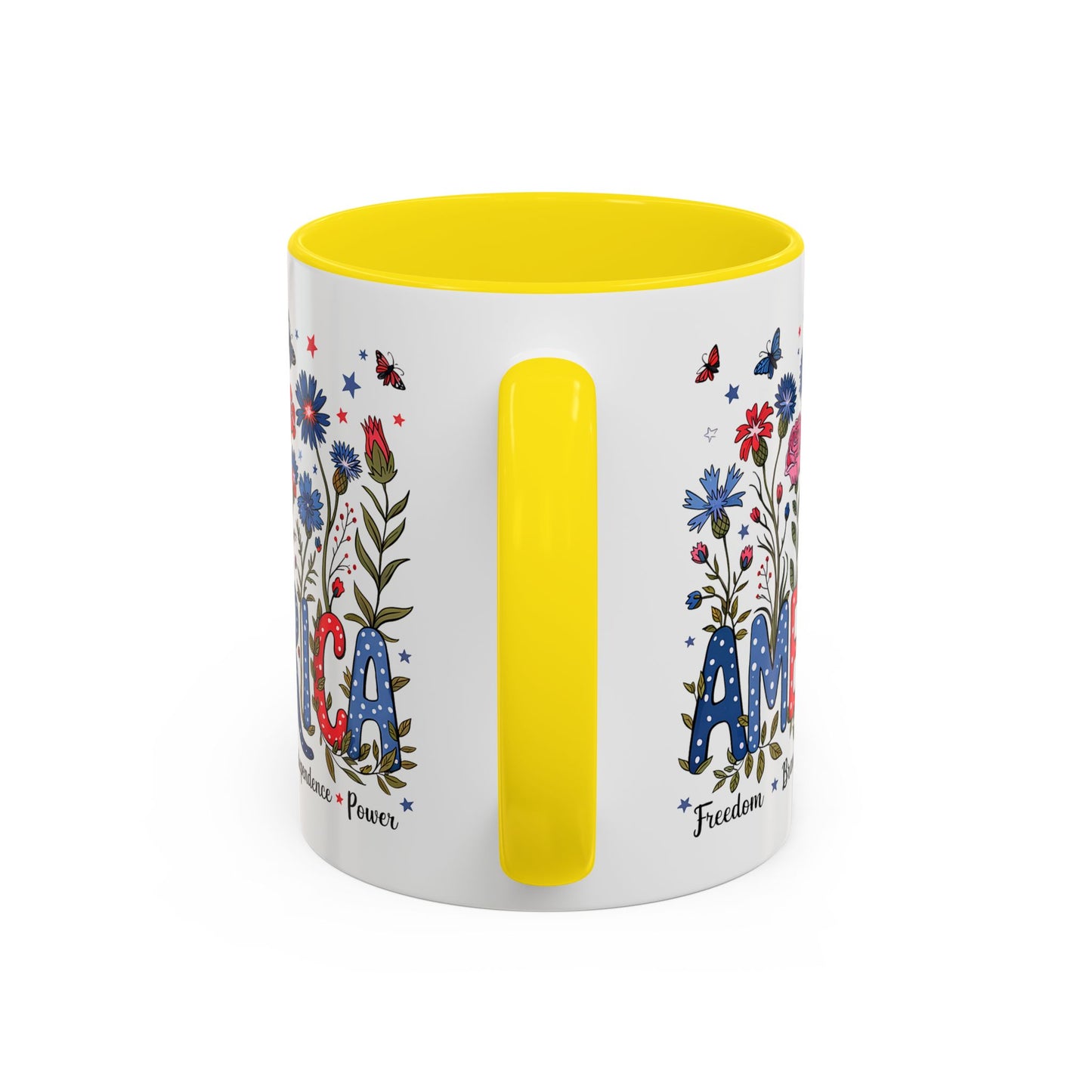 4th of July Mug - Floral America Patriotic