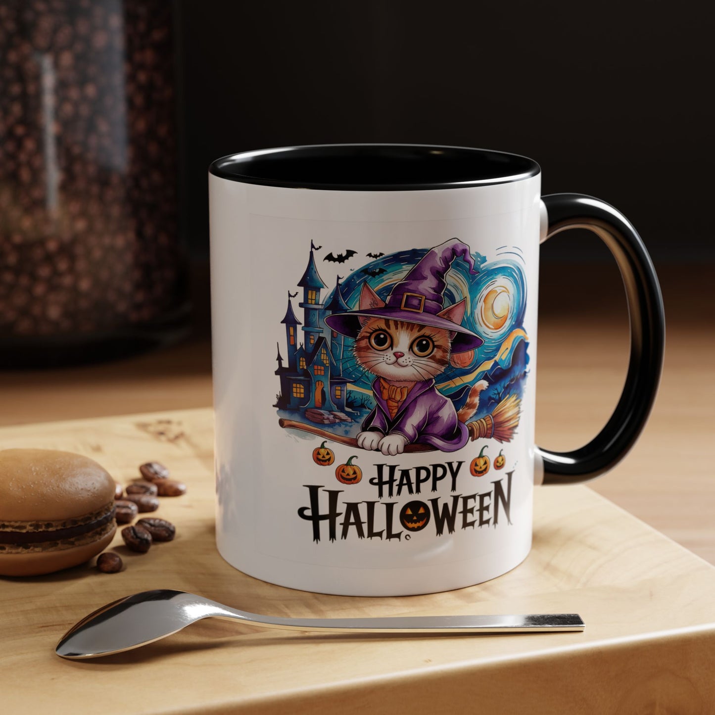 Halloween Mug - Happy Halloween Cat Witch