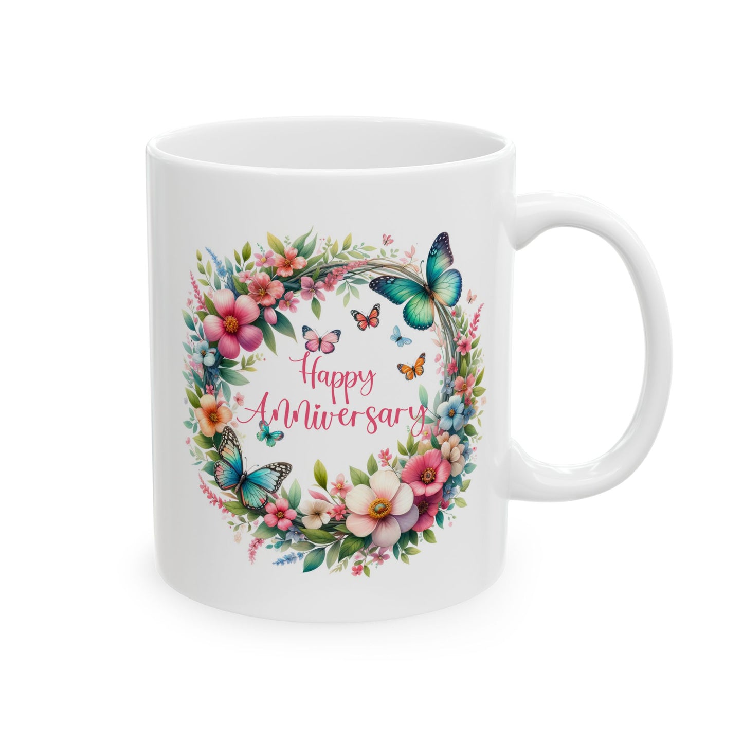 Anniversary Mug - Happy Anniversary Butterflies