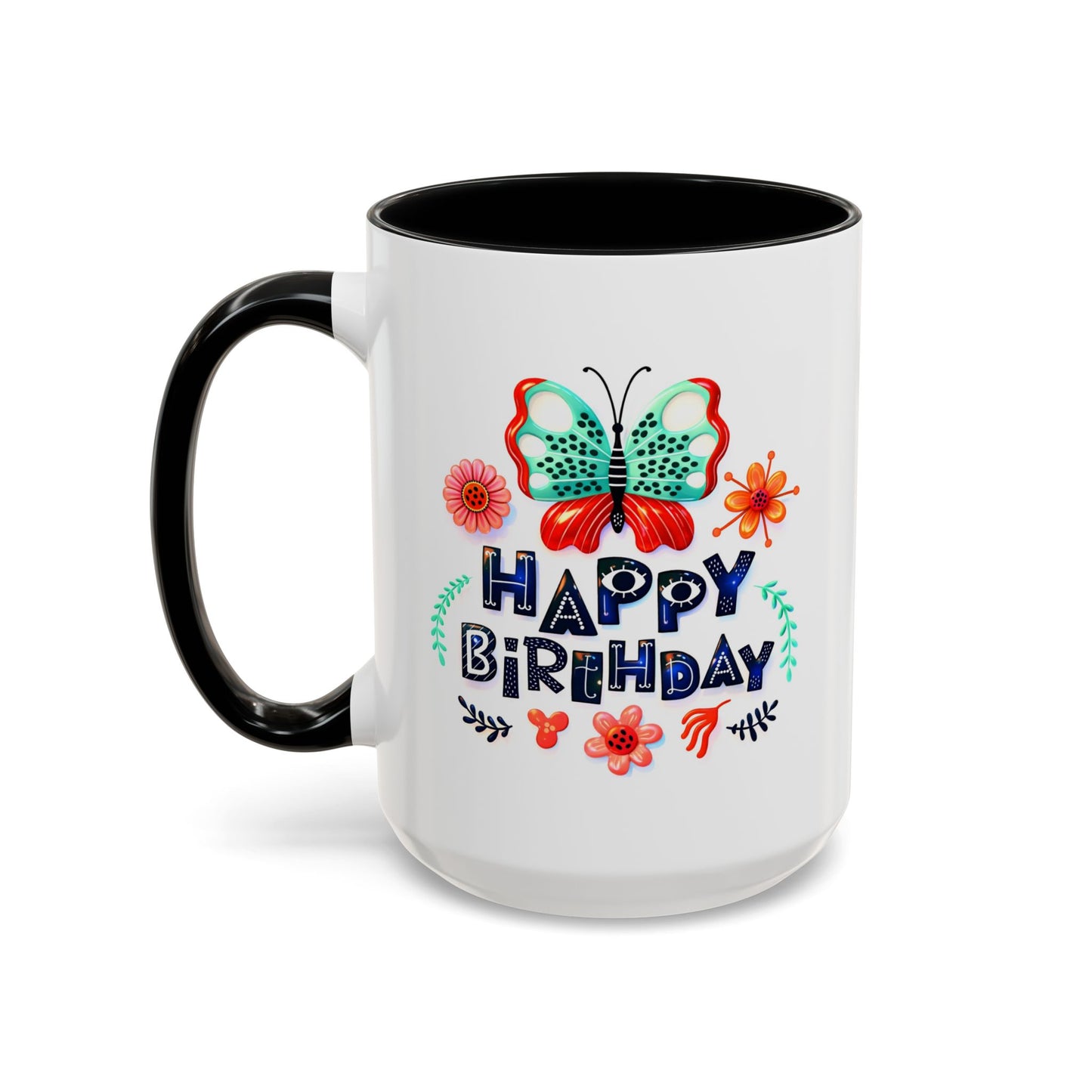 Birthday Mug - Butterfly Flowers
