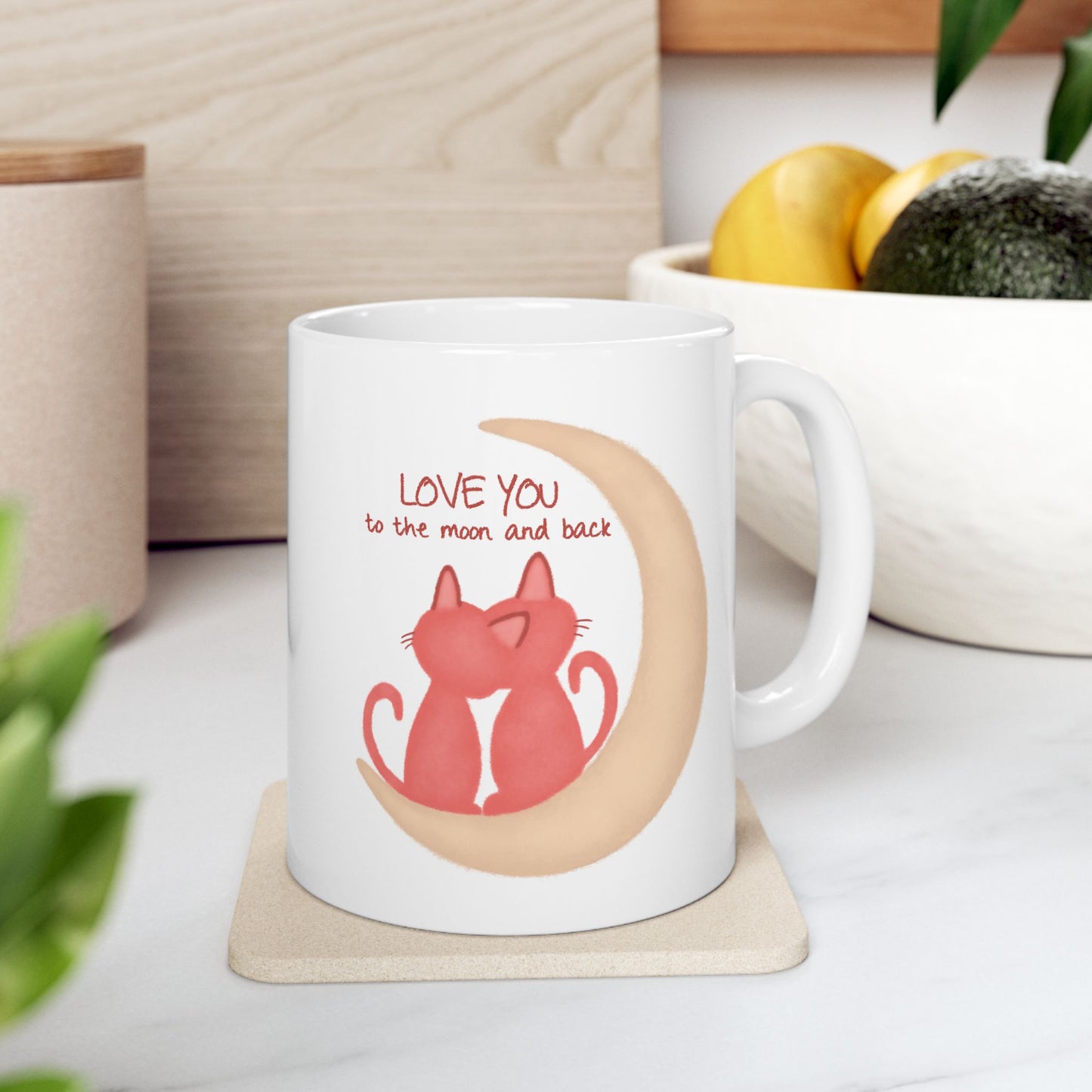 Valentine's Day Mug - Love You To The Moon Cats