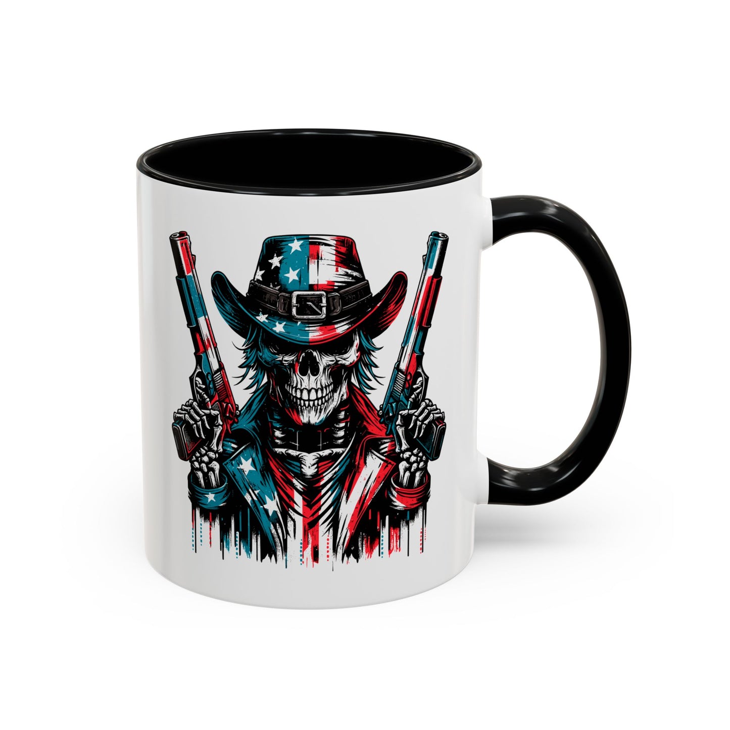 4th of July Mug - Skeleton with American Flag