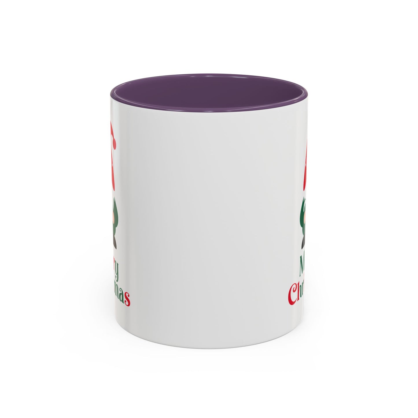 Christmas Mug - Merry Christmas Green & Red Text Gnome Candy Cane