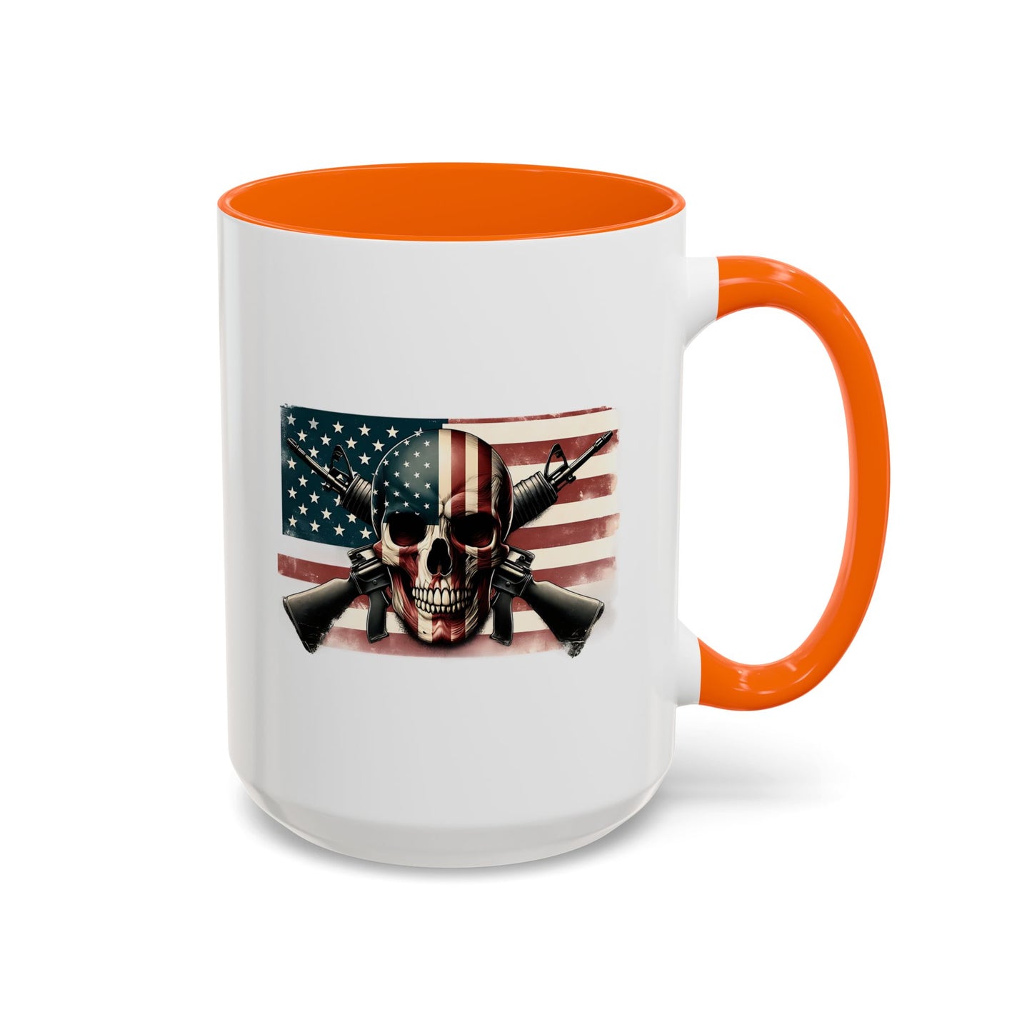 4th of July Mug - Skull Guns Flag