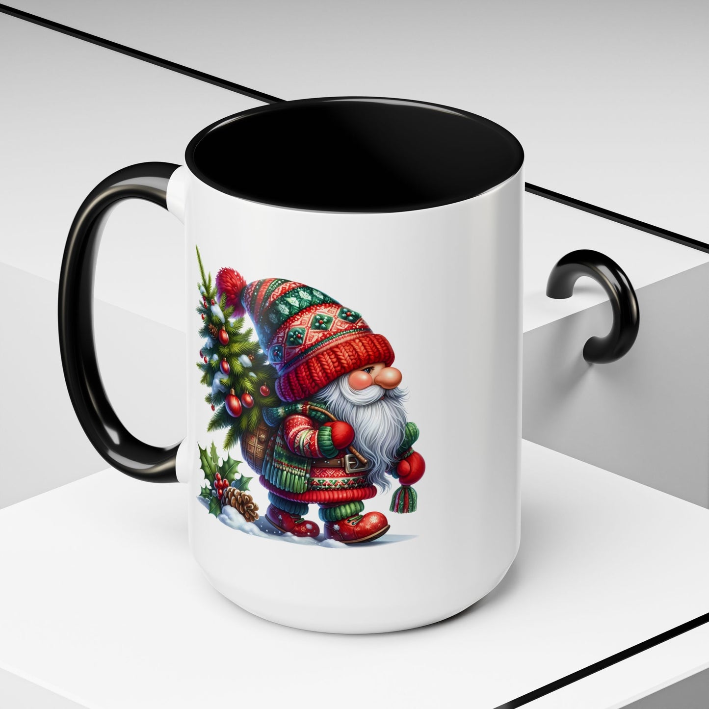 Christmas Mug - Gnome Christmas Tree and Pine Cone