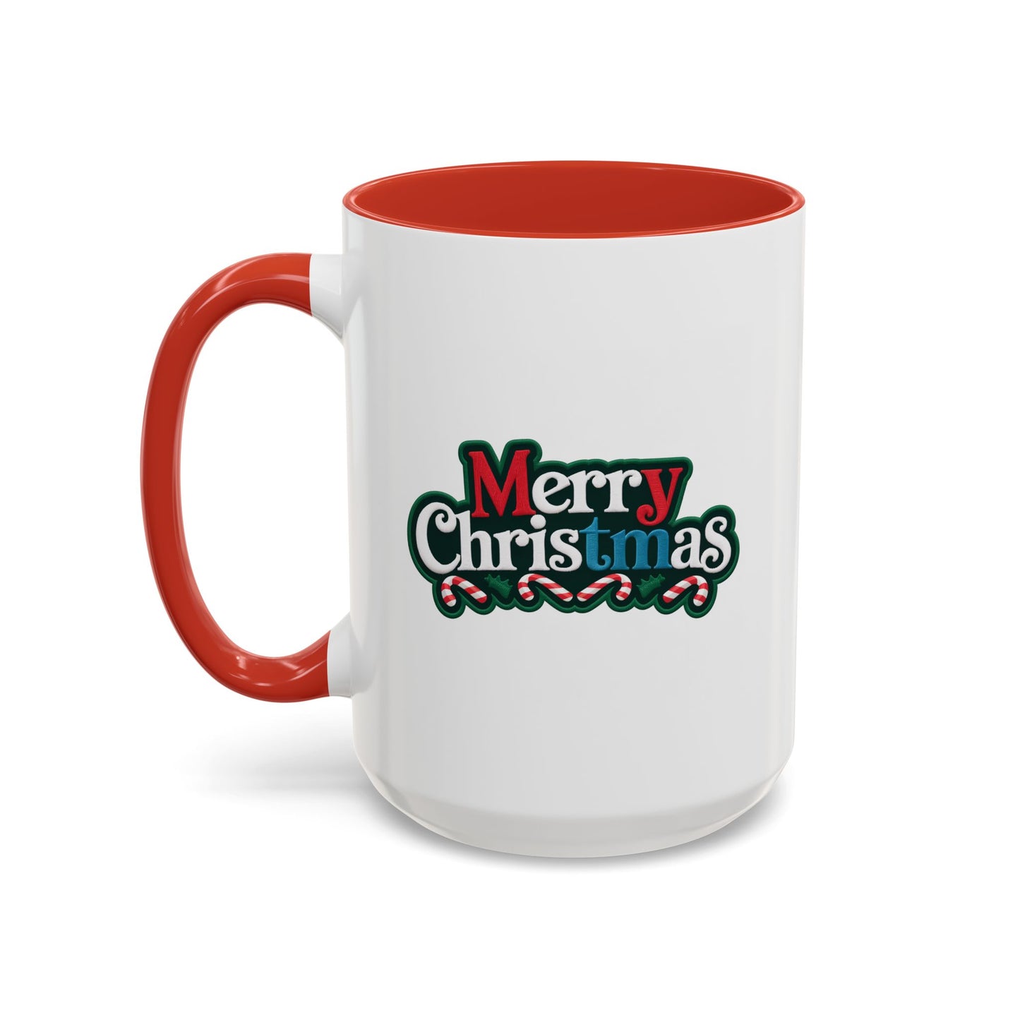 Christmas Mug - Merry Christmas White Red & Blue Text