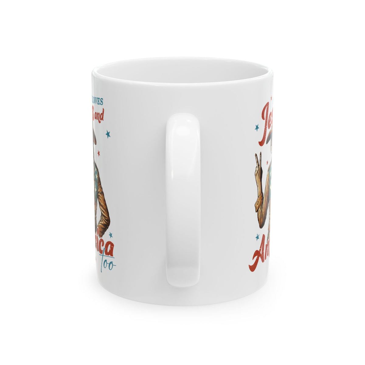 4th of July Mug - She Loves Jesus & America Too Cowgirl