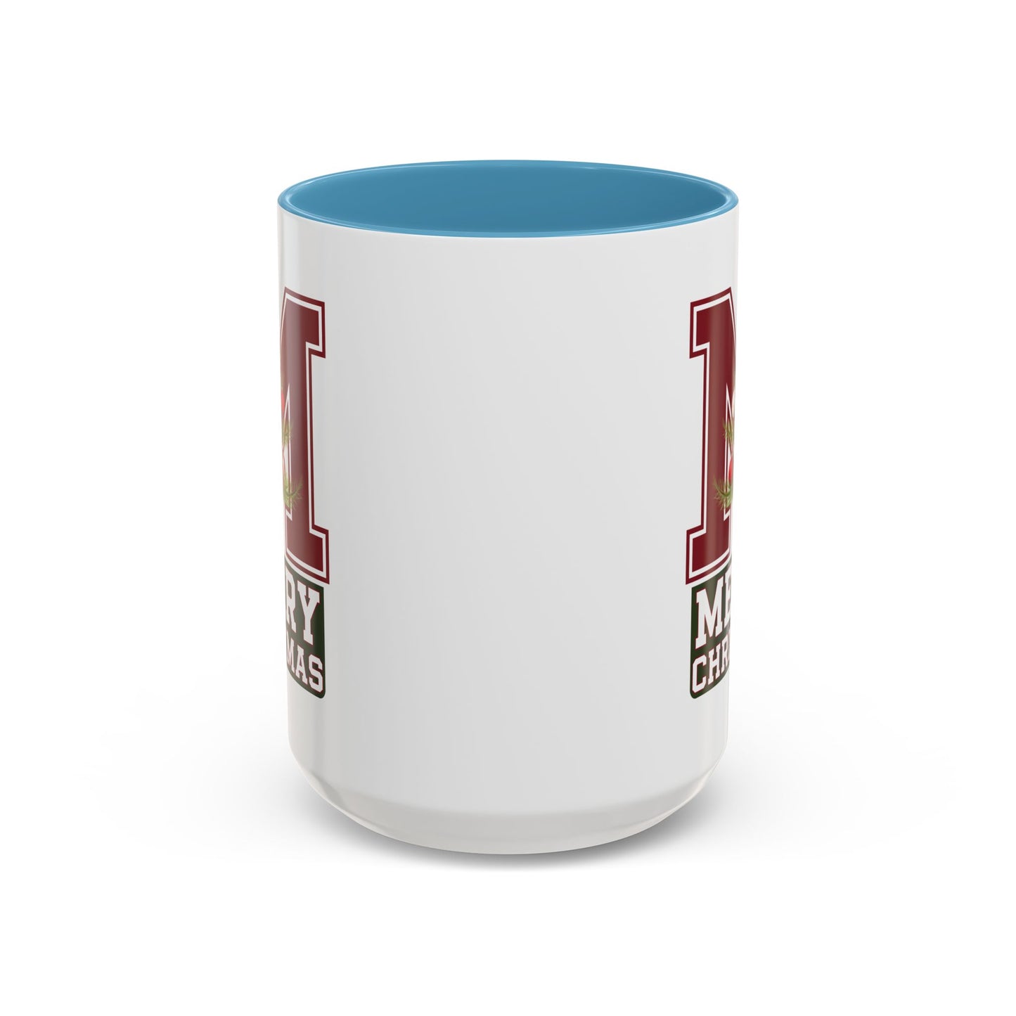 Christmas Mug - Merry Christmas White Green & Red College Text