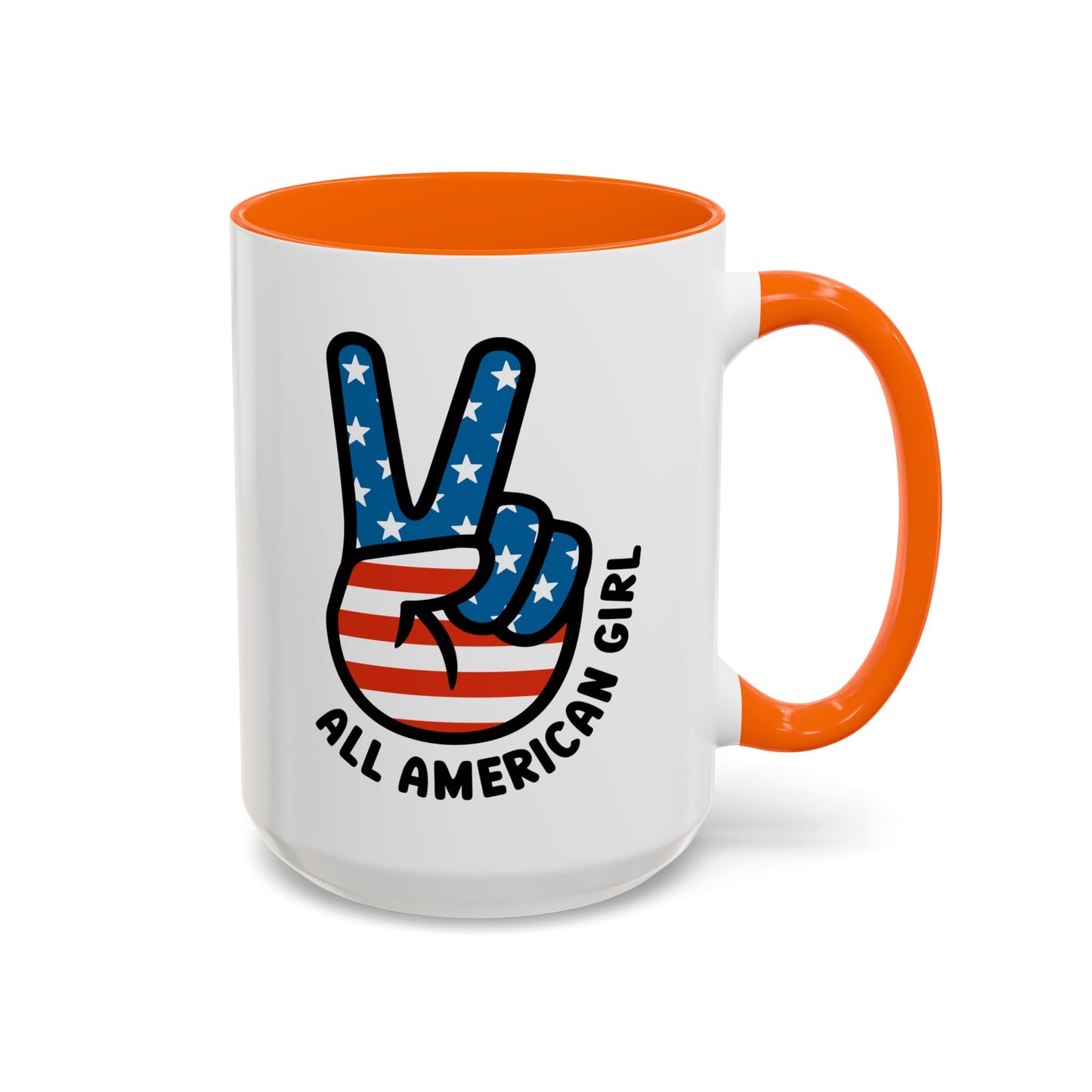 4th of July Mug - All American Girl Peace Sign