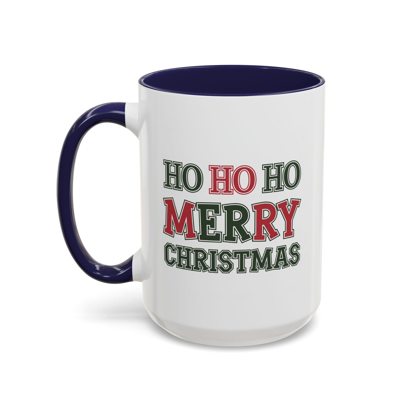 Christmas Mug - Ho Ho Ho Merry Christmas Green & Red Text 2