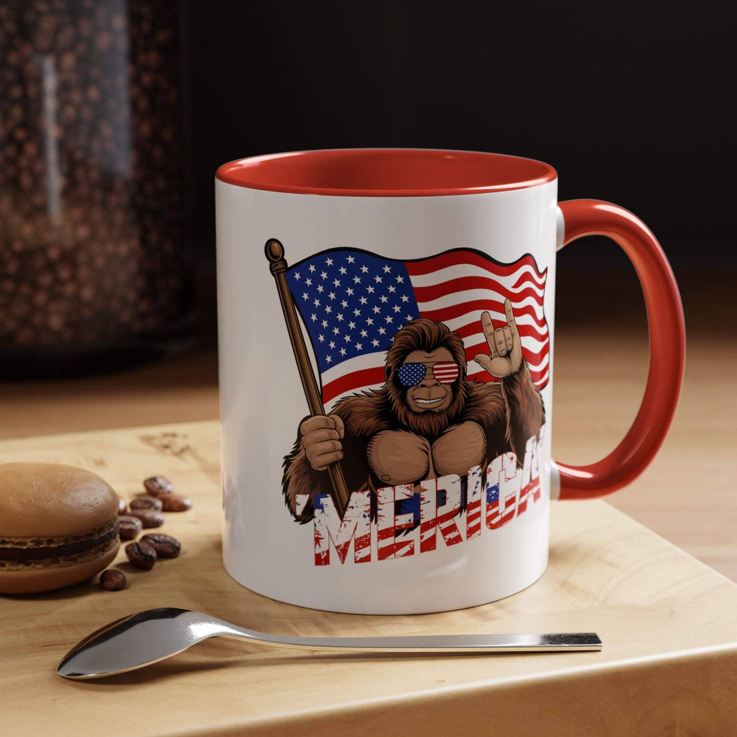 4th of July Mug - Bigfoot USA Flag
