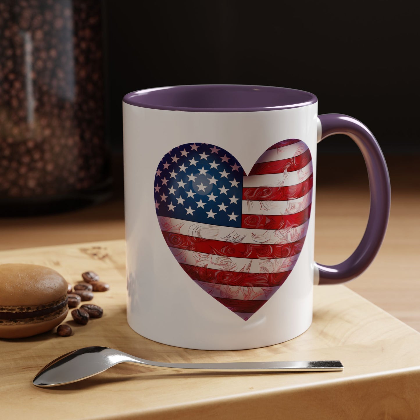 4th of July Mug - Heart American Flag