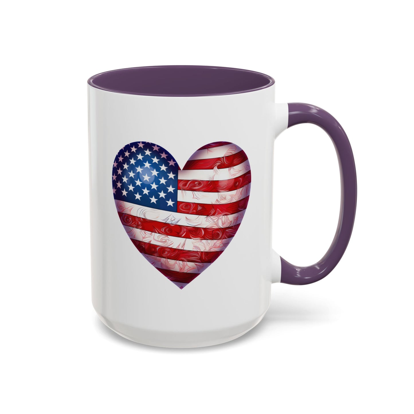 4th of July Mug - Heart American Flag