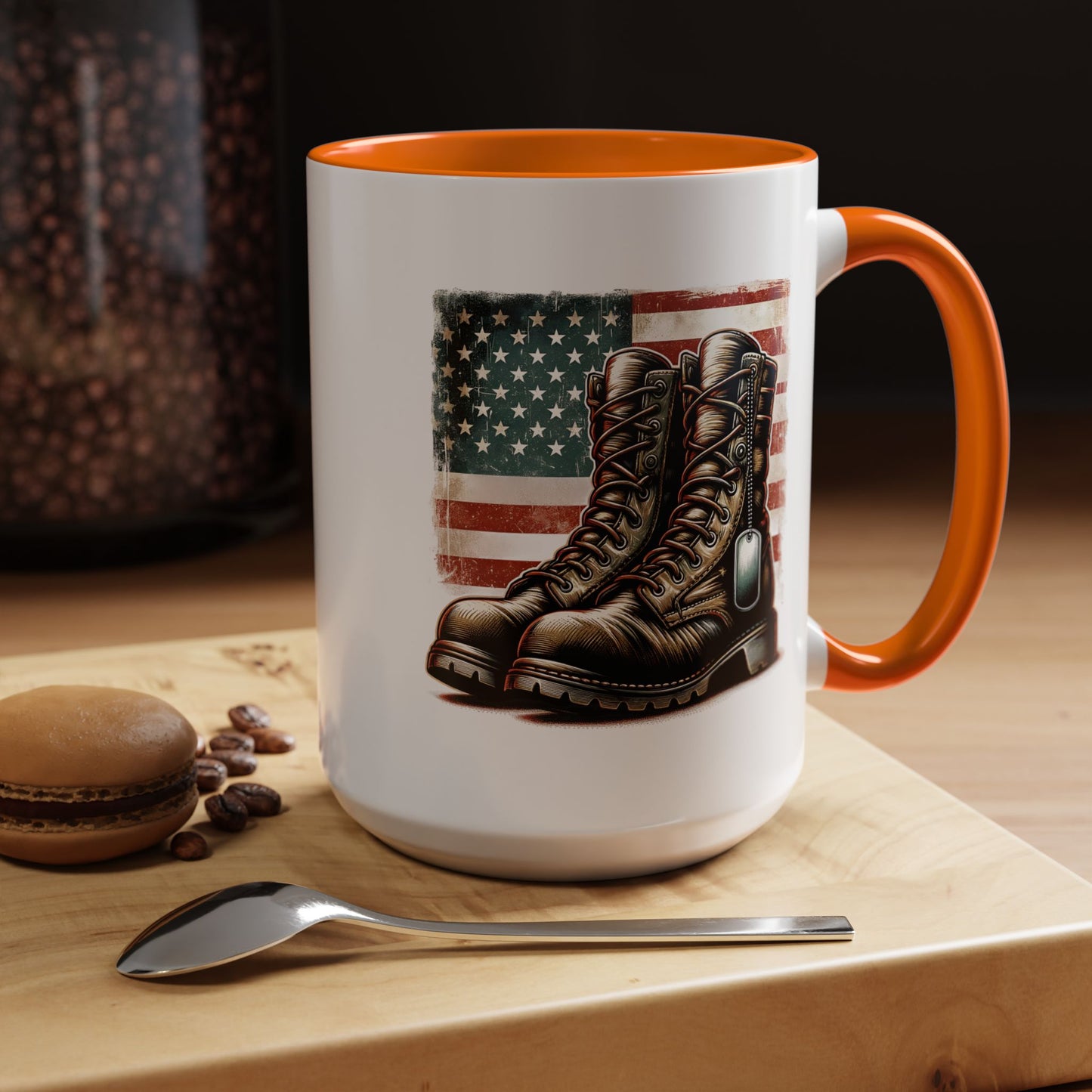 4th of July Mug - Fallen Soldier Boots Flag