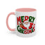 Christmas Mug - Green & Red Text Santa Presents