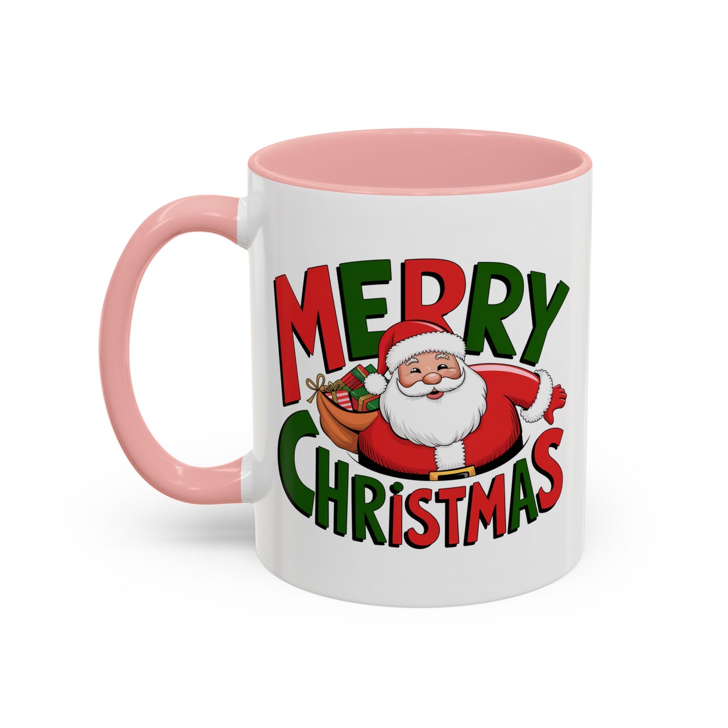 Christmas Mug - Green & Red Text Santa Presents