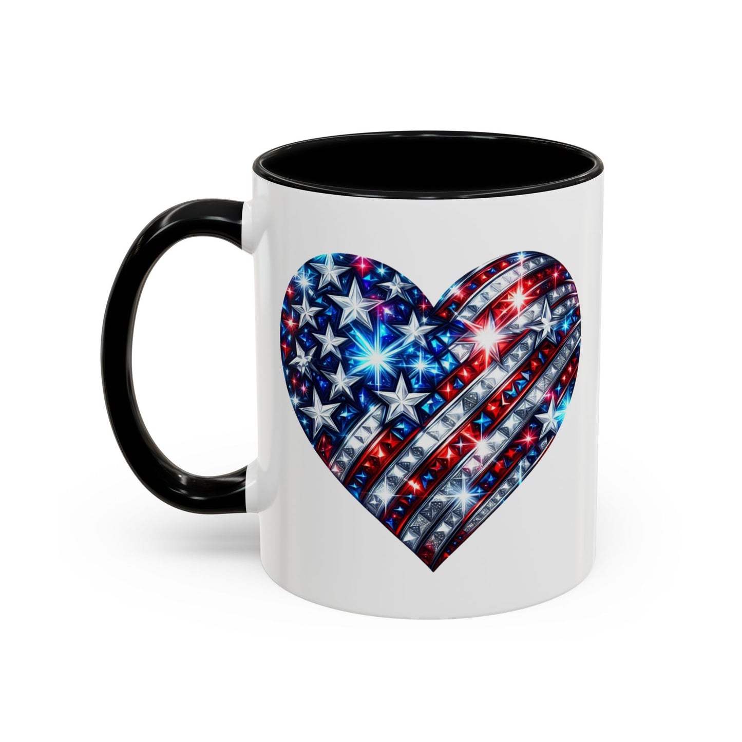 4th of July Mug - USA Sparkle Heart