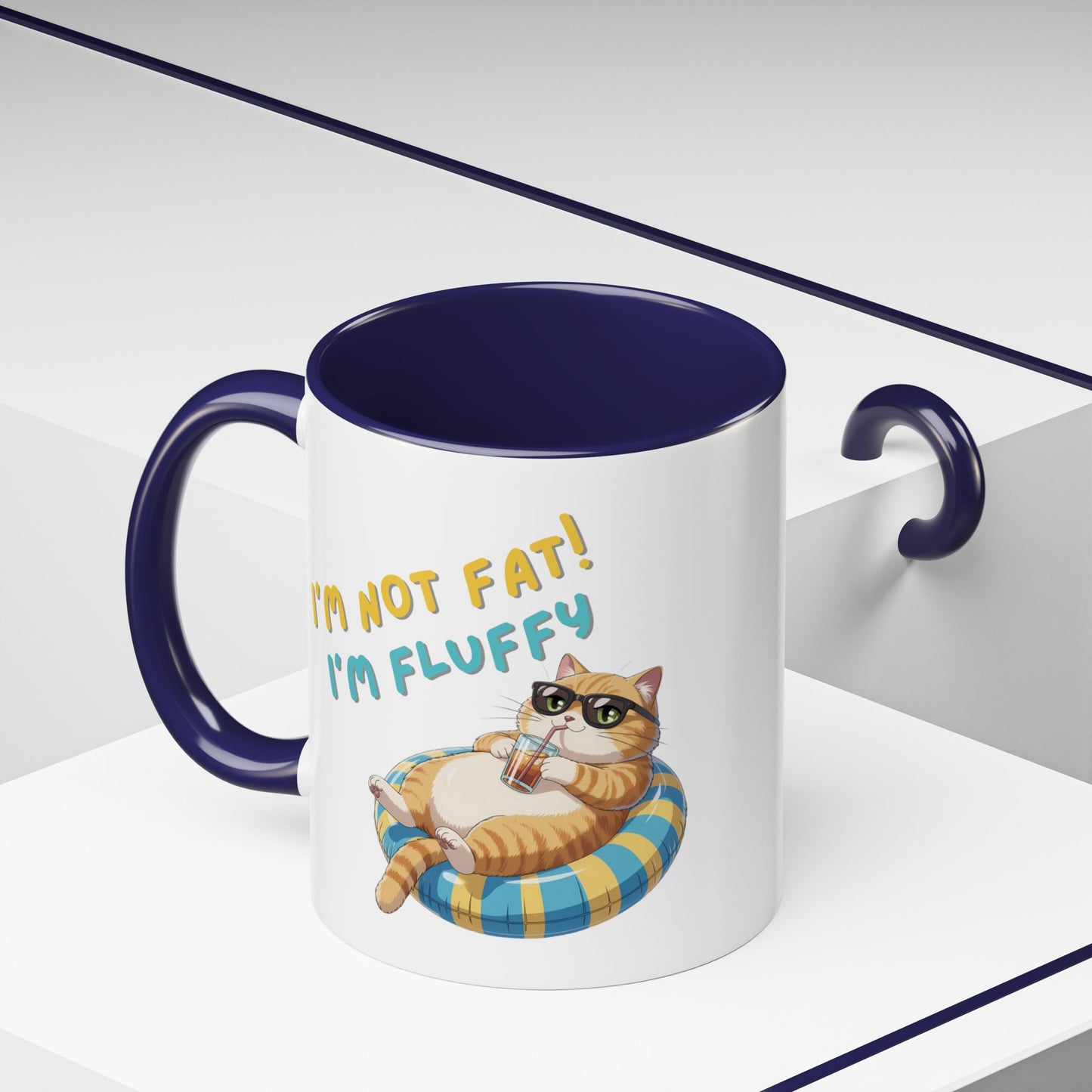 Humor Mug - I'm Not Fat I'm Just Fluffy Cat