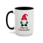 Christmas Mug - Merry Christmas Green & Red Text Gnome Candy Cane
