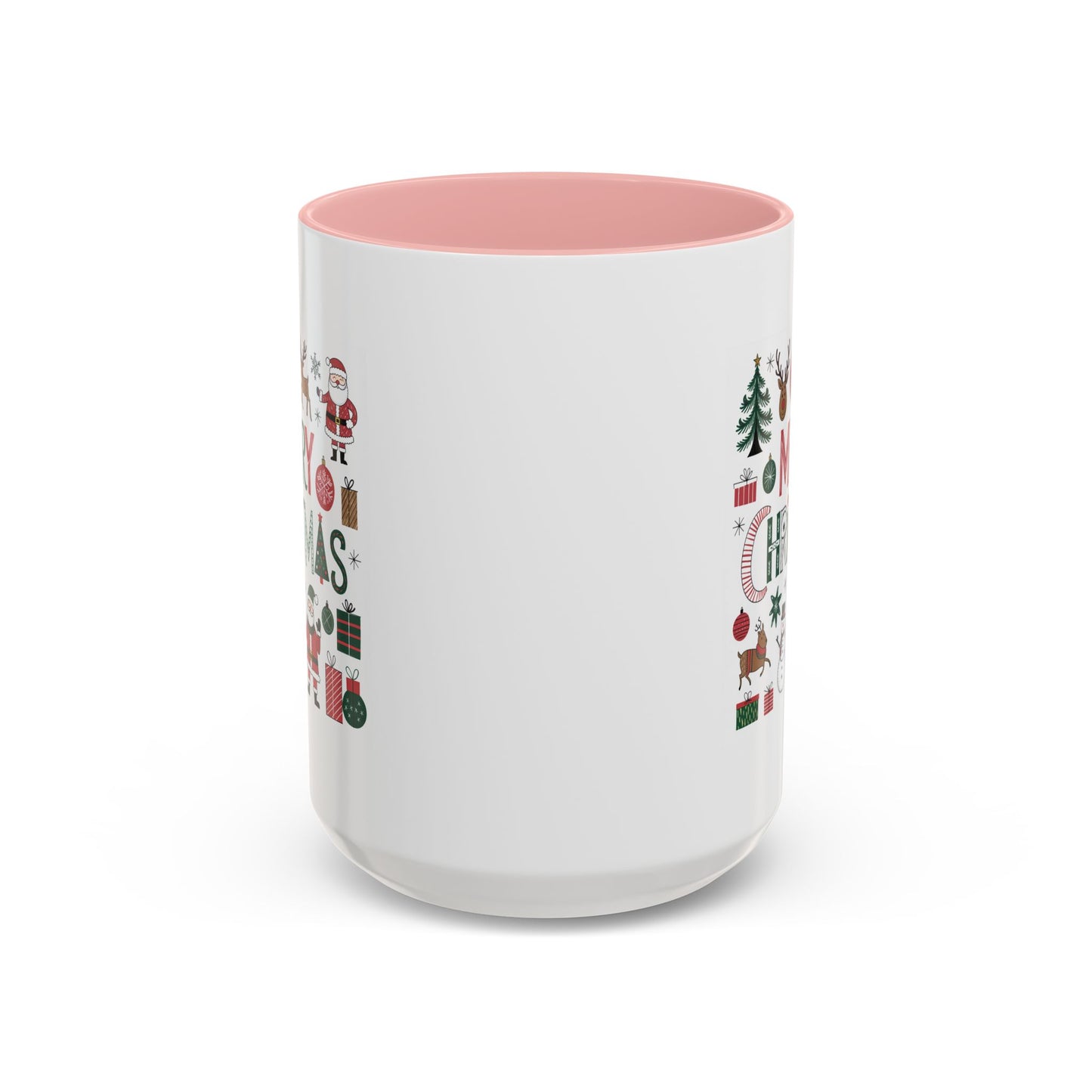 Christmas Mug - Merry Christmas Red White & Green Text Collage