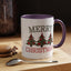 Christmas Mug - Merry Christmas Green & Red Text Decorative Trees
