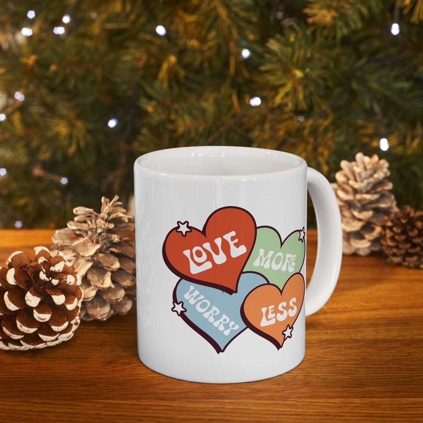 Wellness Mug - Love More Worry Less Hearts