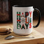 Christmas Mug - Happy Holidays Green Red & Blue Decorative Text