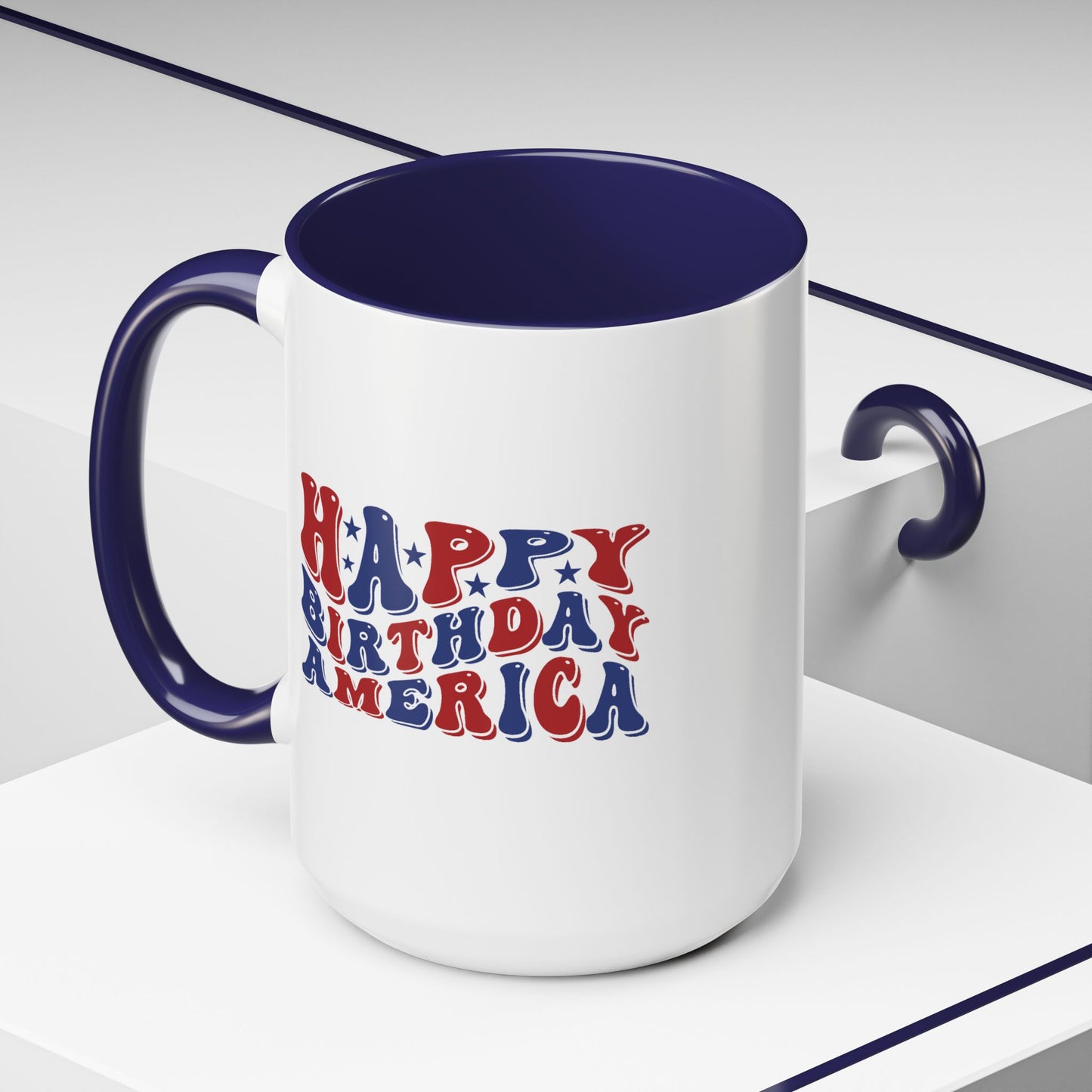 4th of July Mug - Happy Birthday America Retro