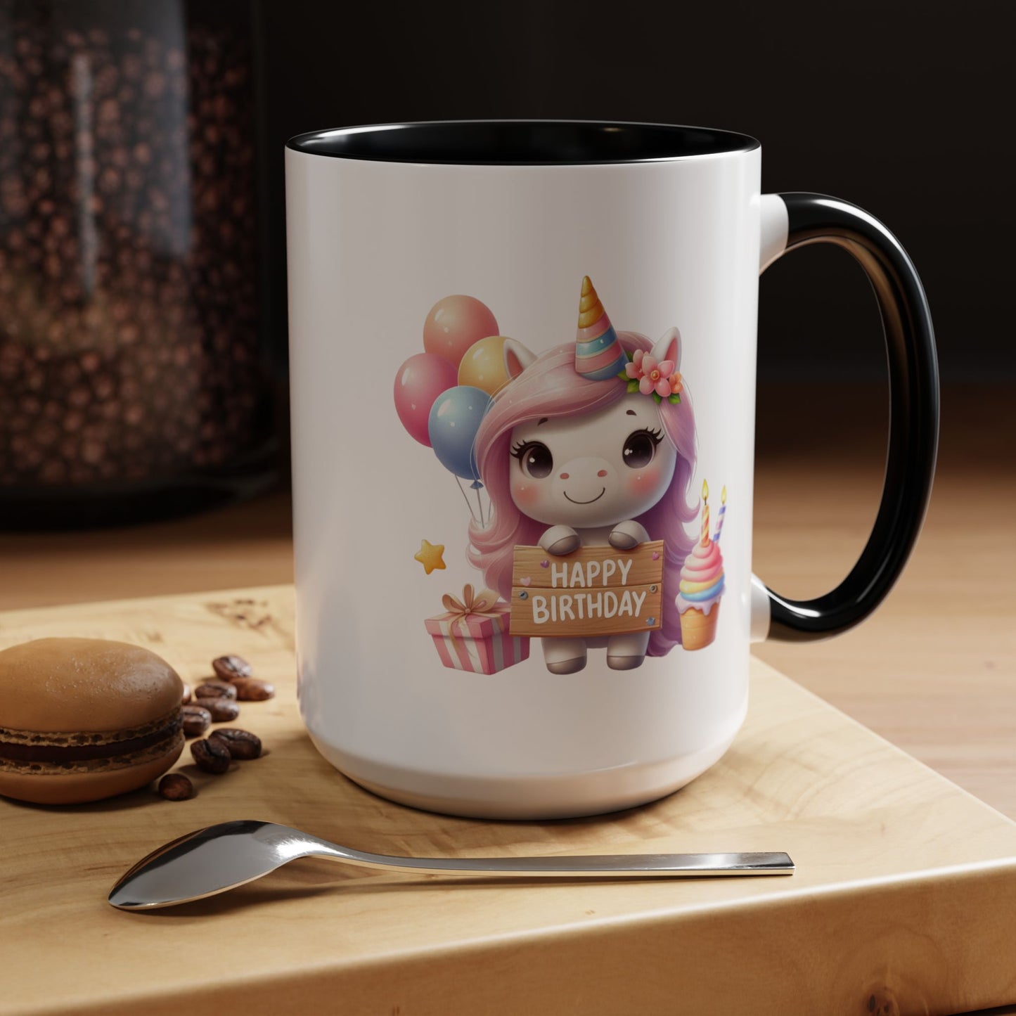 Birthday Mug - Girl Unicorn Happy Birthday Sign 2