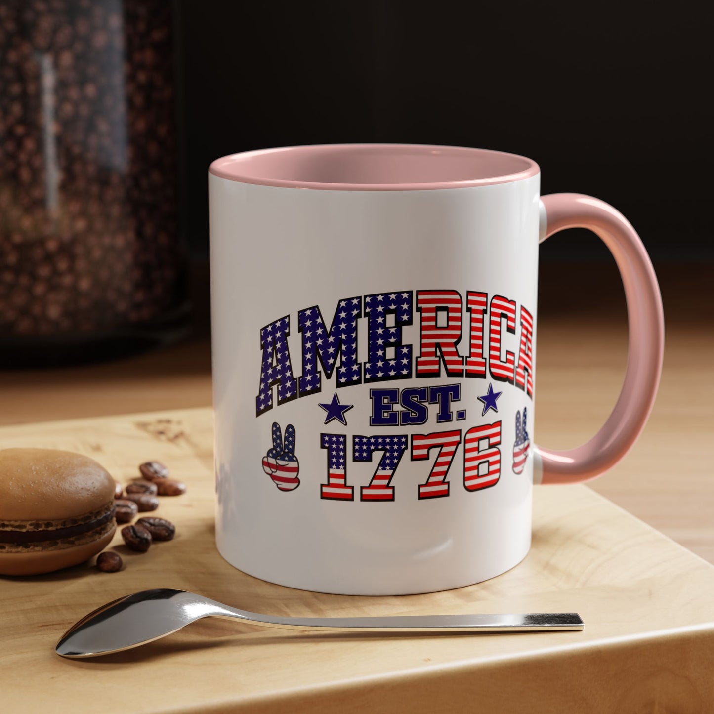 4th of July Mug - American Est 1776 Patriotic Flag