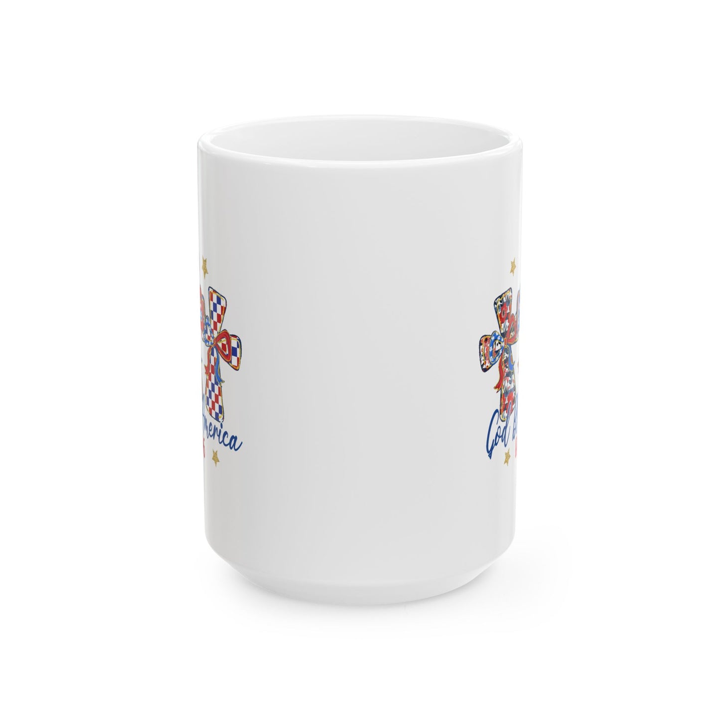 4th of July Mug - God Bless America Patriotic Cross