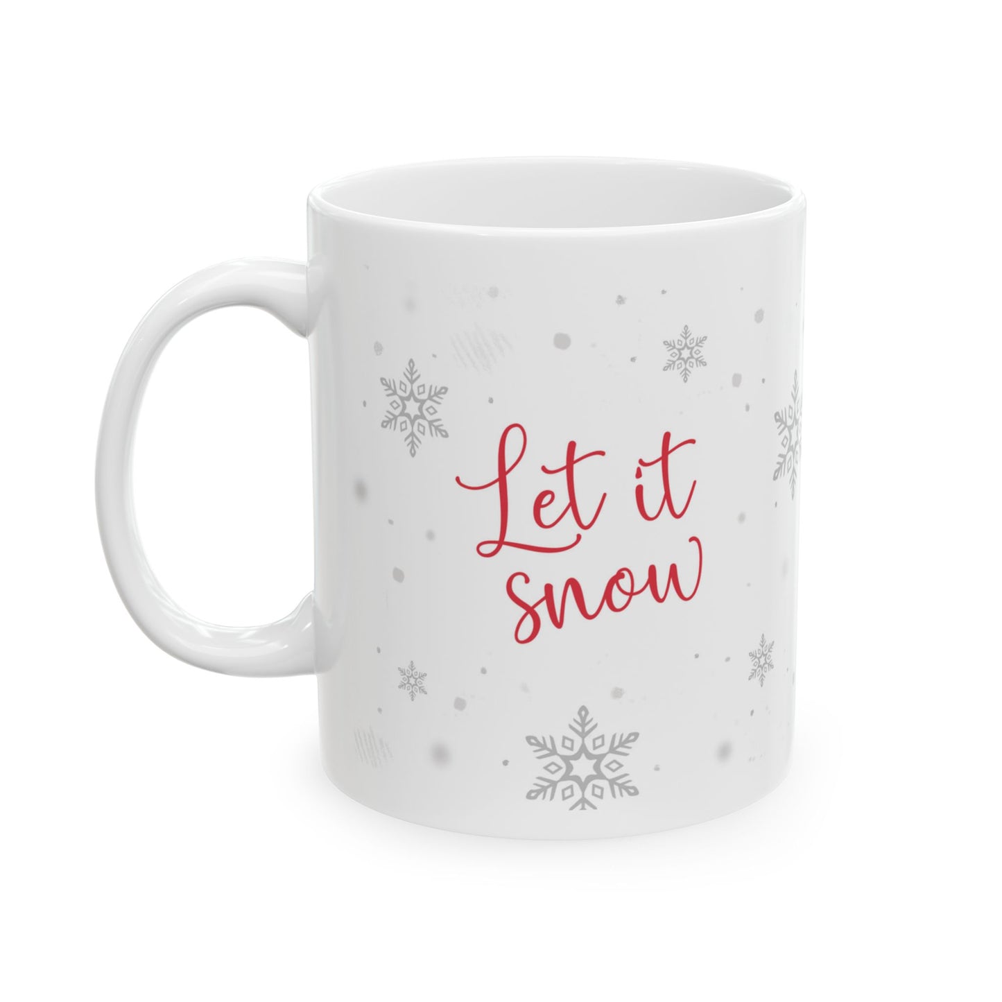 Christmas Mug - Let it Snow Red Text Snowman