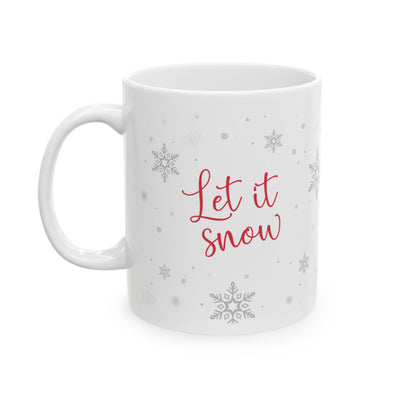 Christmas Mug - Let it Snow Red Text Snowman