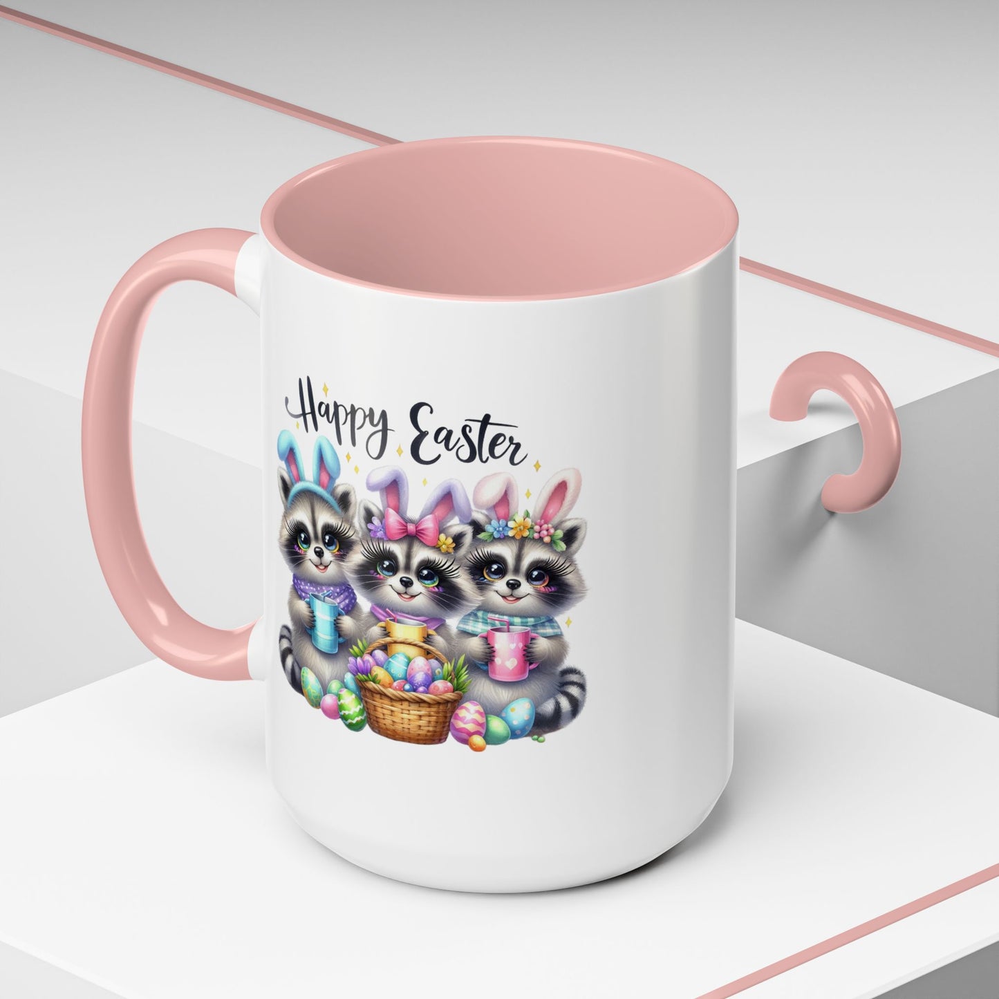 Easter Mug - Happy Easter Racoons