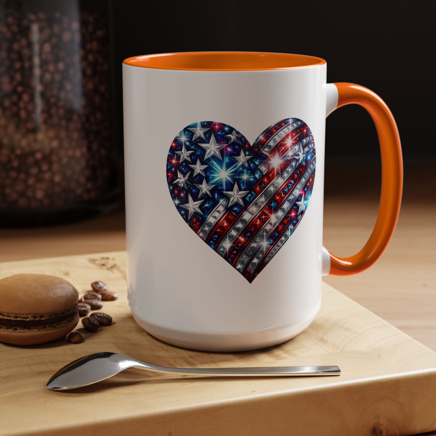 4th of July Mug - USA Sparkle Heart
