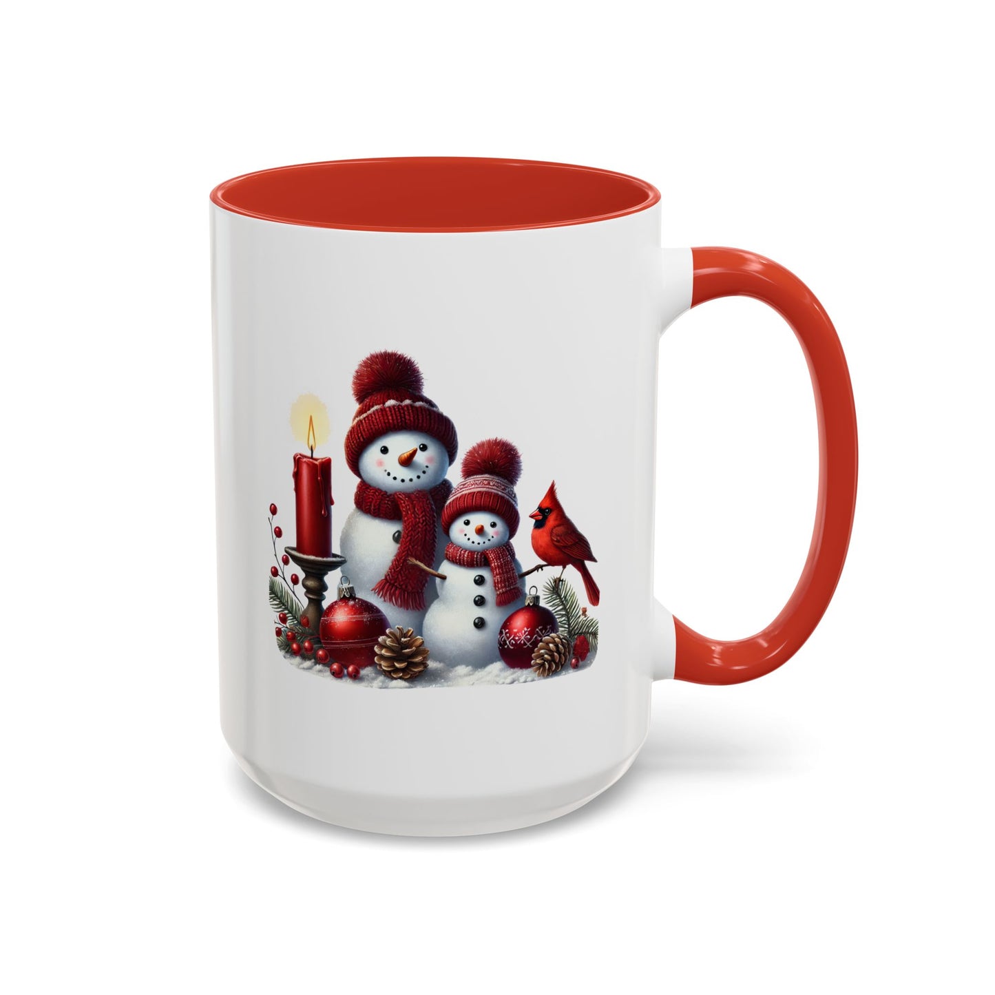 Christmas Mug - Burgundy Snowman Family