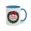 Christmas Mug - Merry Christmas Red Text Bow Wreath