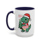 Christmas Mug - Merry Christmas Red Text Dinosaur Tree
