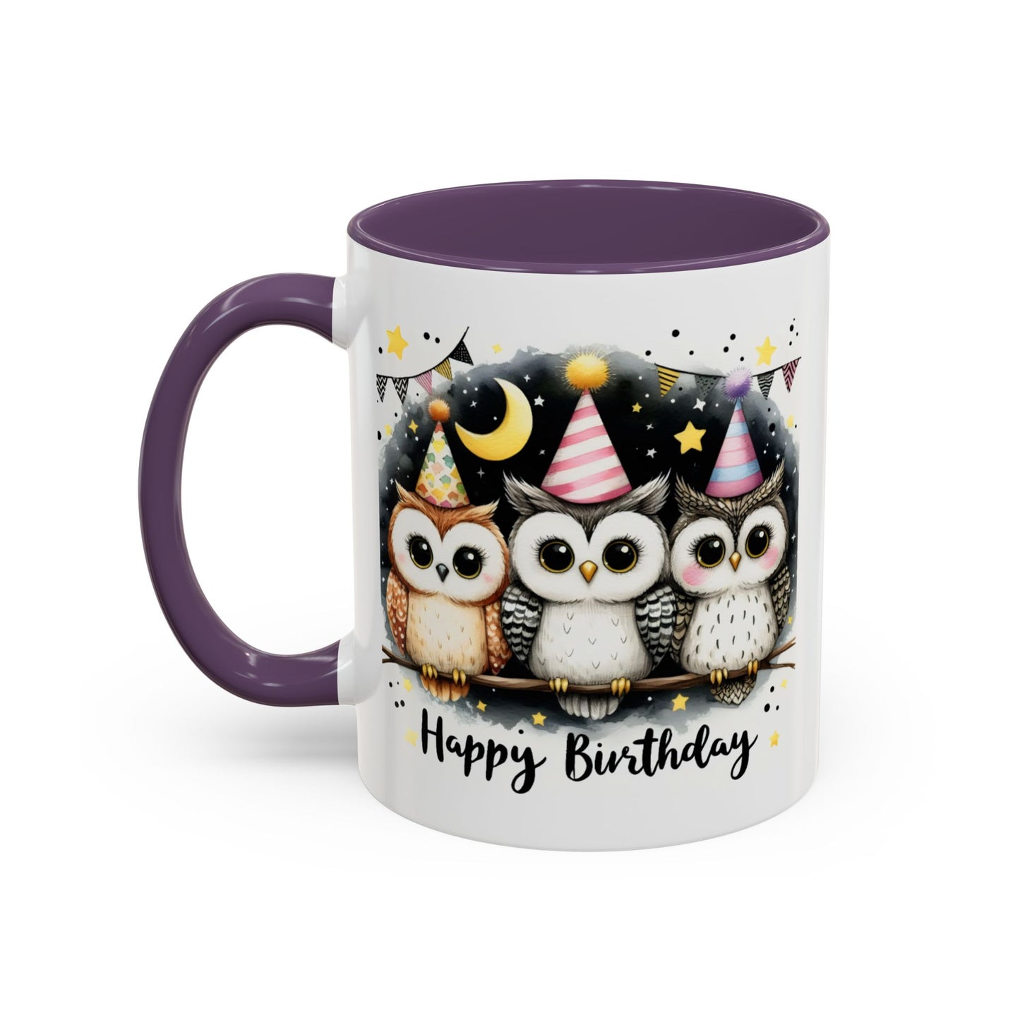 Birthday Mug - Happy Birthday Owls
