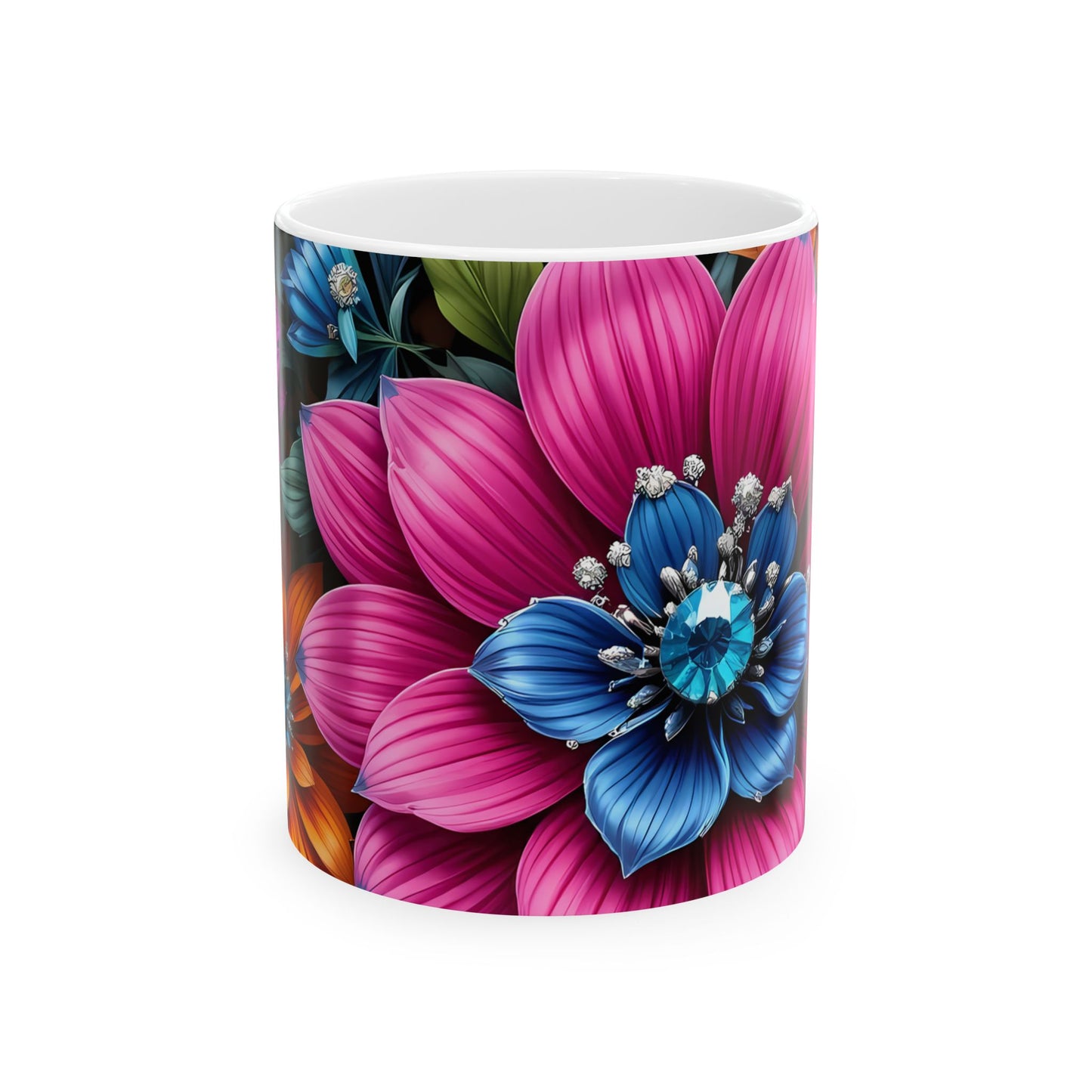 Artistic Mug - Diamond Flowers
