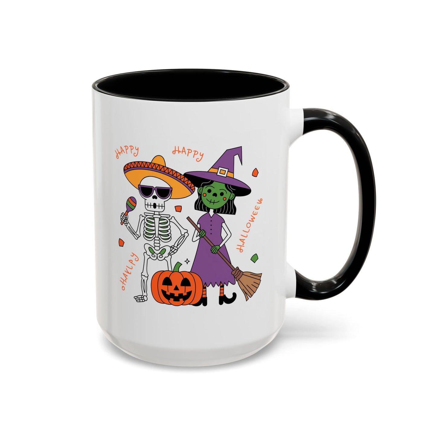 Halloween Mug - Skeleton & Witch