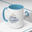 Christmas Mug - Merry Christmas Blue Text Gold Ornaments